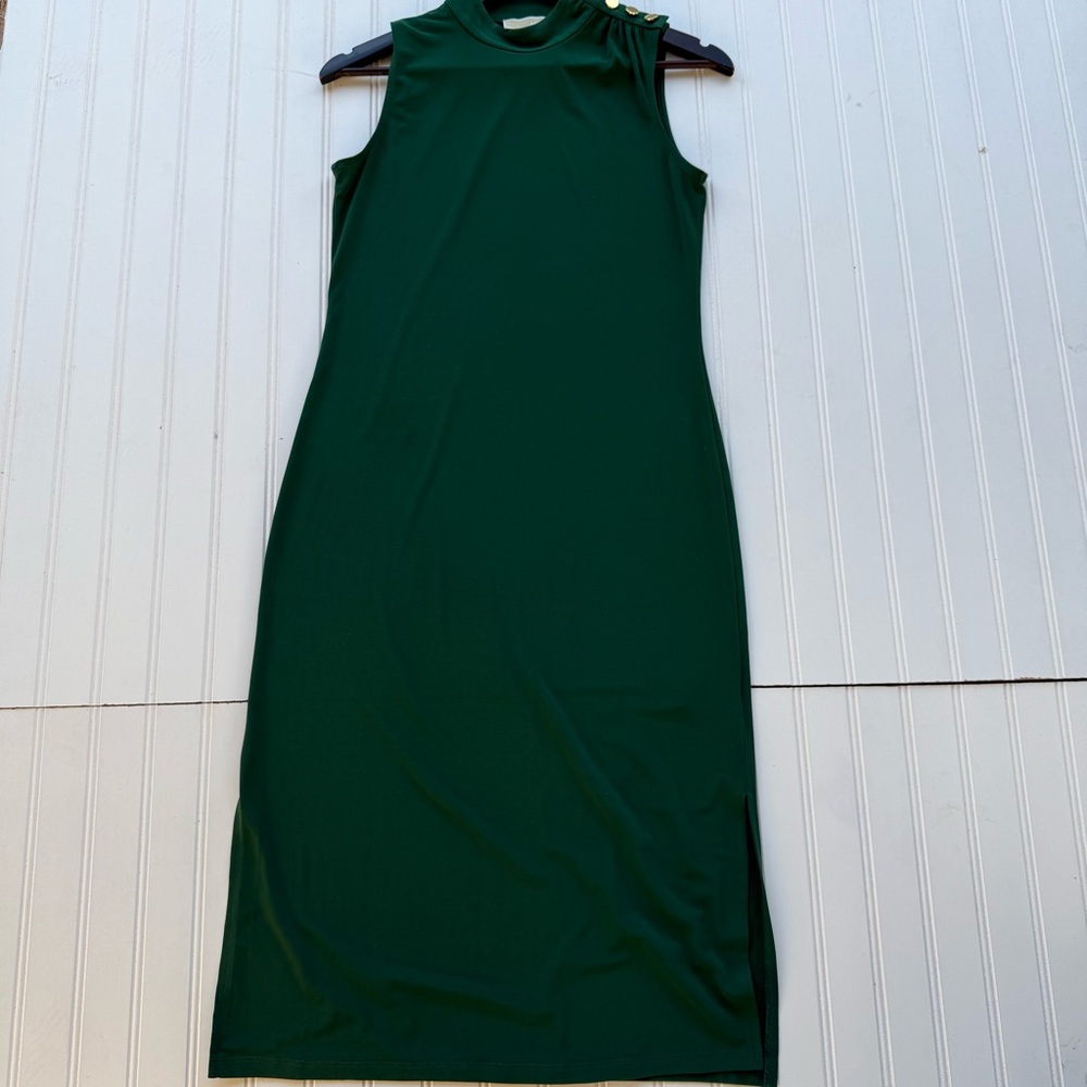 Michael Kors Forest Green Midi Dress - Picture 2 of 7